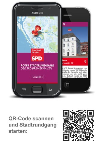 QR-Code scannen und Stadtrundgang starten.